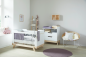 Preview: Babybett von Lifetime in weiß mit Absetzung in Birke natur